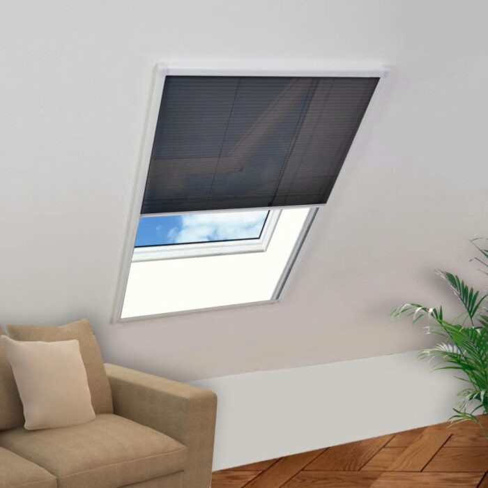 Moustiquaire plissée pour fenêtre Aluminium 80 x 100 cm – Image 1