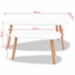 Ensemble de tables basses 2 pcs Bois de pin massif Blanc – Image 10