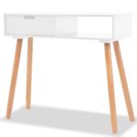 Table console Bois de pin massif 80 x 30 x 72 cm Blanc