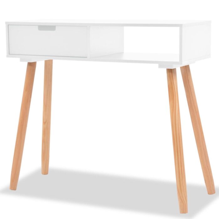 VXL8718475565086_a_en_hd_1.jpg Table console Bois de pin massif 80 x 30 x 72 cm Blanc – Image 1