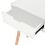 Table console Bois de pin massif 80 x 30 x 72 cm Blanc – Image 4