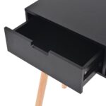 Table console Bois de pin massif 80 x 30 x 72 cm Noir – Image 4