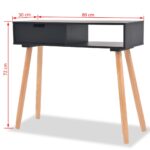 Table console Bois de pin massif 80 x 30 x 72 cm Noir – Image 5