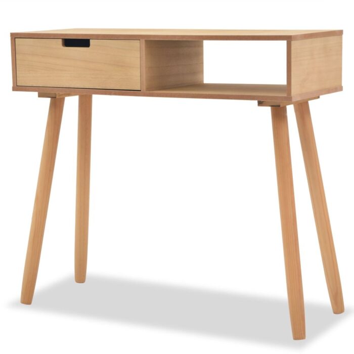 Table console Bois de pin massif 80 x 30 x 72 cm Marron – Image 1