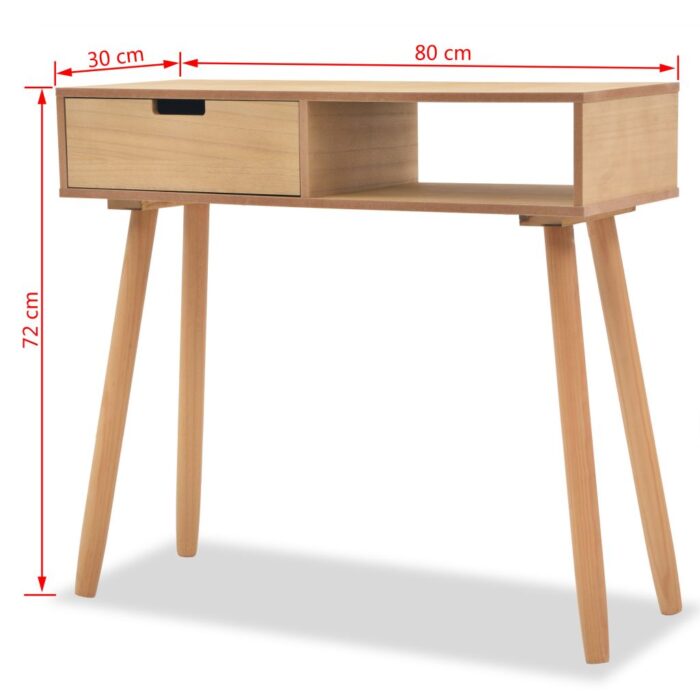 Table console Bois de pin massif 80 x 30 x 72 cm Marron – Image 5