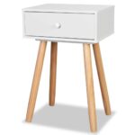 Table de chevet 2 pcs Bois de pin massif 40 x 30 x 61 cm Blanc – Image 2