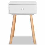 Table de chevet 2 pcs Bois de pin massif 40 x 30 x 61 cm Blanc – Image 3