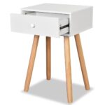 Table de chevet 2 pcs Bois de pin massif 40 x 30 x 61 cm Blanc – Image 4