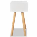 Table de chevet 2 pcs Bois de pin massif 40 x 30 x 61 cm Blanc – Image 5