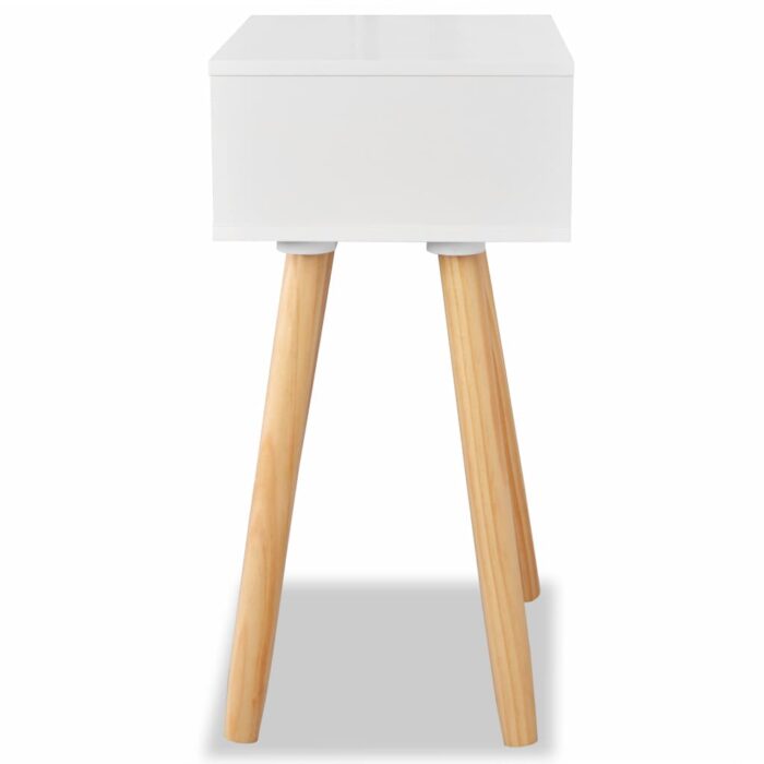 Table de chevet 2 pcs Bois de pin massif 40 x 30 x 61 cm Blanc – Image 5