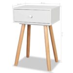 Table de chevet 2 pcs Bois de pin massif 40 x 30 x 61 cm Blanc – Image 6