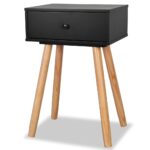 Table de chevet 2 pcs Bois de pin massif 40 x 30 x 61 cm Noir – Image 2