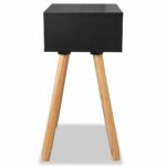 Table de chevet 2 pcs Bois de pin massif 40 x 30 x 61 cm Noir – Image 5