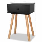 Table de chevet 2 pcs Bois de pin massif 40 x 30 x 61 cm Noir – Image 6