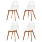 Chaises à manger lot de 4 Blanc Plastique