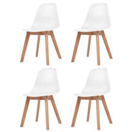 Chaises à manger lot de 4 Blanc Plastique
