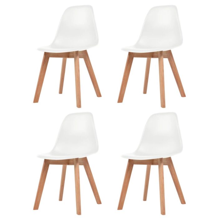 Chaises à manger lot de 4 Blanc Plastique – Image 1