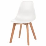 Chaises à manger lot de 4 Blanc Plastique – Image 2