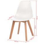 Chaises à manger lot de 4 Blanc Plastique – Image 5