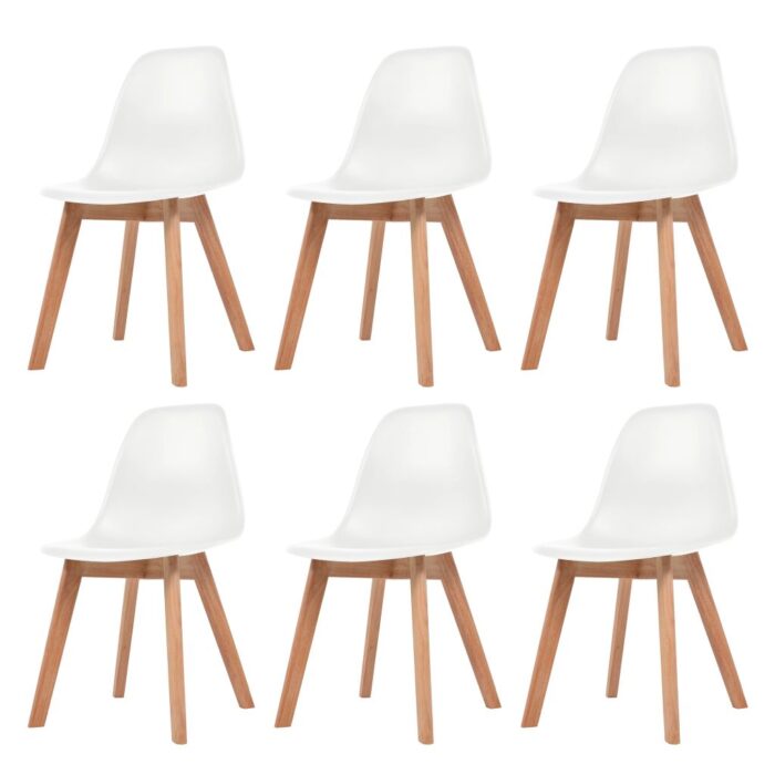Chaises à manger lot de 6 Blanc Plastique – Image 1