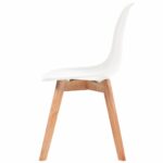 Chaises à manger lot de 6 Blanc Plastique – Image 3