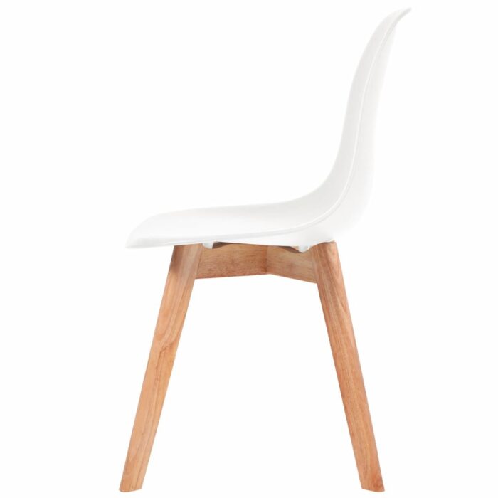 Chaises à manger lot de 6 Blanc Plastique – Image 3