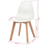 Chaises à manger lot de 6 Blanc Plastique – Image 5