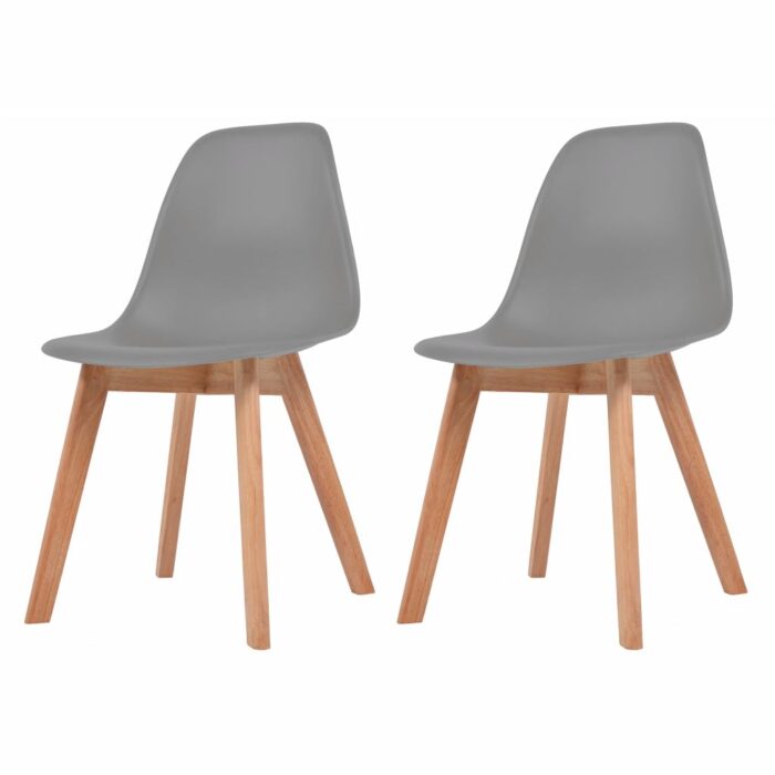 Chaises à manger lot de 2 Gris Plastique – Image 1