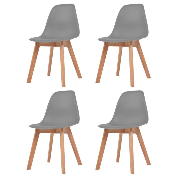 Chaises à manger lot de 4 Gris Plastique – Image 1