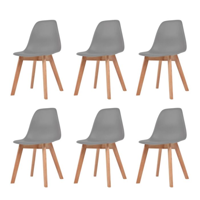 Chaises à manger lot de 6 Gris Plastique – Image 1