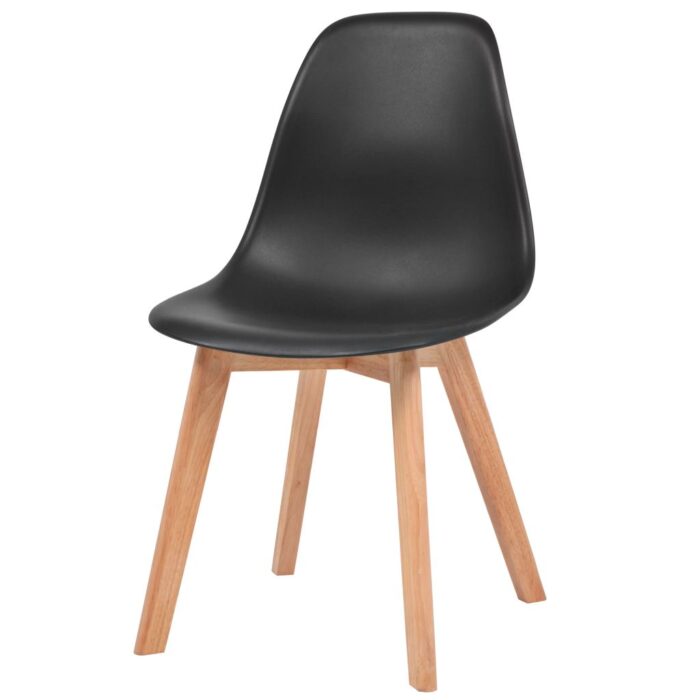 Chaises à manger lot de 2 Noir Plastique – Image 2