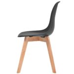 Chaises à manger lot de 2 Noir Plastique – Image 3