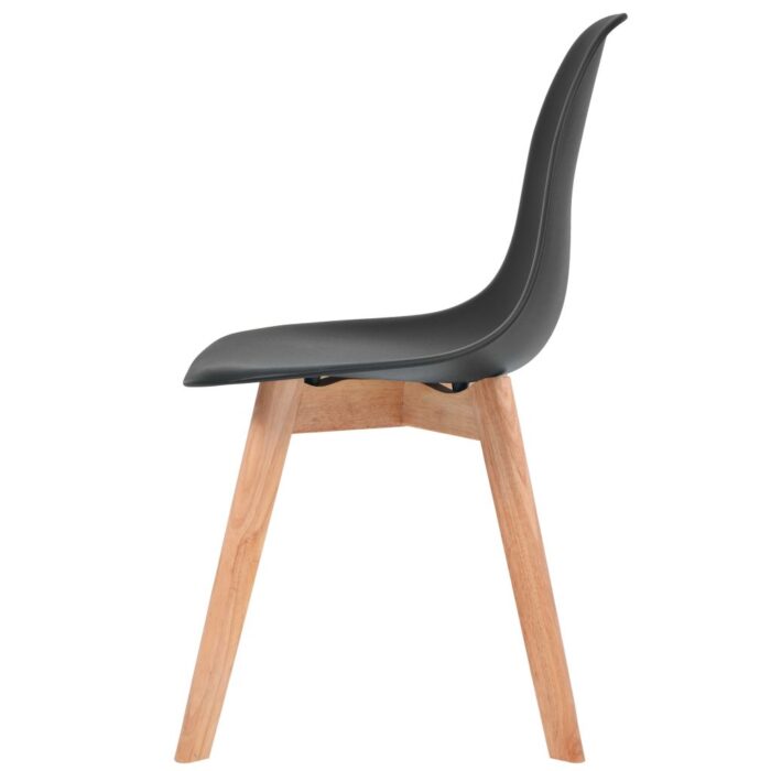 Chaises à manger lot de 2 Noir Plastique – Image 3