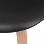 Chaises à manger lot de 2 Noir Plastique – Image 4