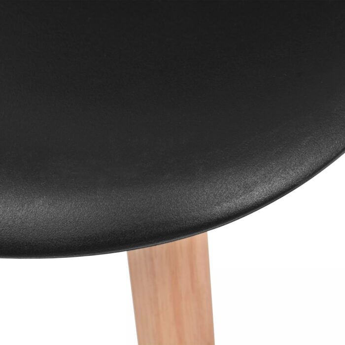 Chaises à manger lot de 2 Noir Plastique – Image 4