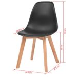 Chaises à manger lot de 2 Noir Plastique – Image 5