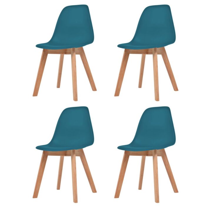 Chaises à manger lot de 4 Turquoise Plastique – Image 1