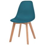 Chaises à manger lot de 4 Turquoise Plastique – Image 2