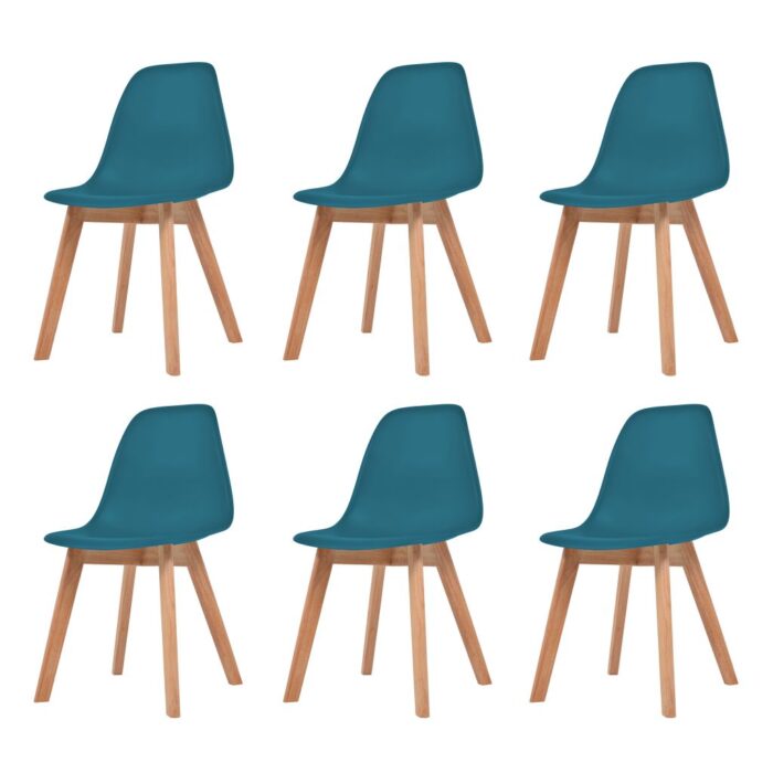 Chaises à manger lot de 6 Turquoise Plastique – Image 1