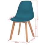 Chaises à manger lot de 6 Turquoise Plastique – Image 5