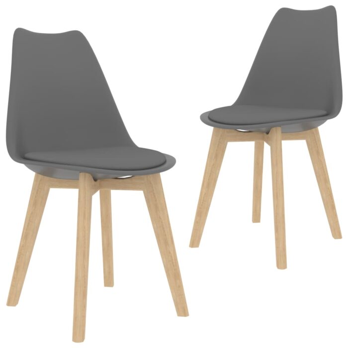 Chaises à manger lot de 2 Gris Plastique – Image 1