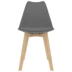 Chaises à manger lot de 2 Gris Plastique – Image 2