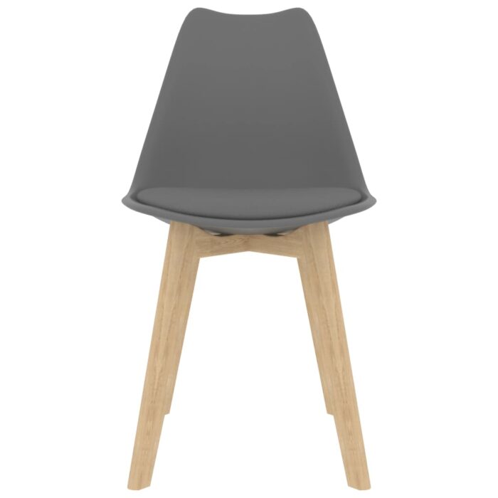 Chaises à manger lot de 2 Gris Plastique – Image 2