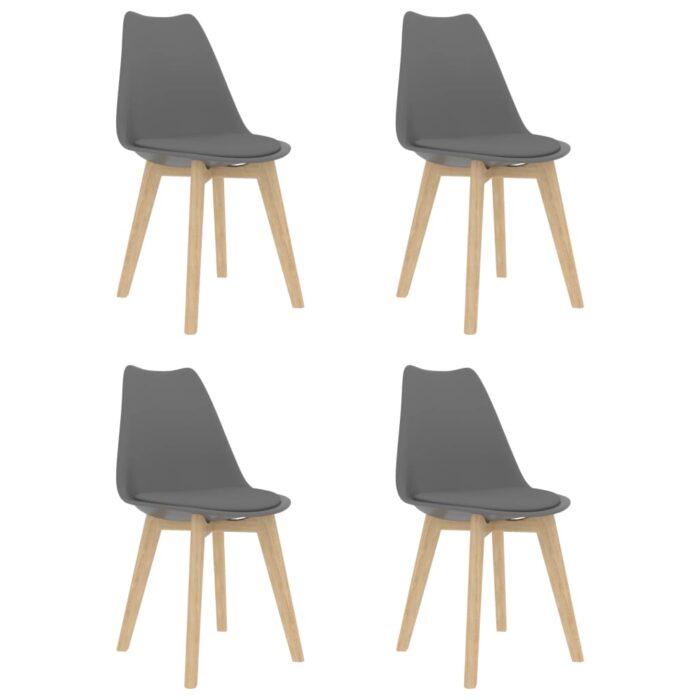 Chaises à manger lot de 4 Gris Plastique – Image 1