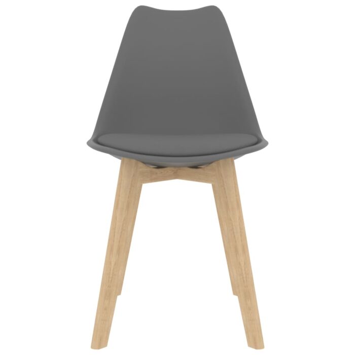 Chaises à manger lot de 4 Gris Plastique – Image 2