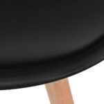 Chaises à manger lot de 2 Noir Plastique – Image 4