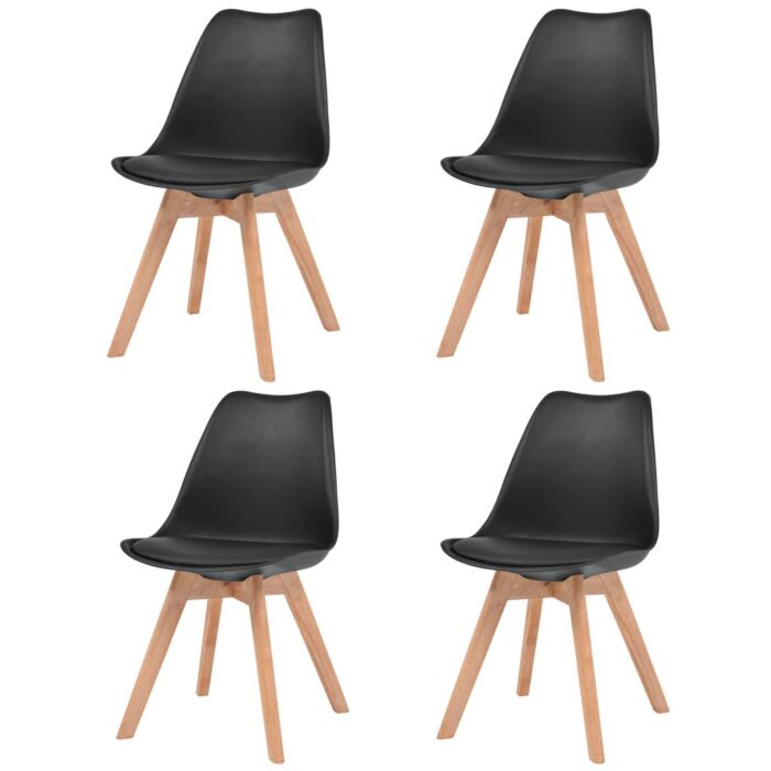Chaises à manger lot de 4 Noir Plastique – Image 1
