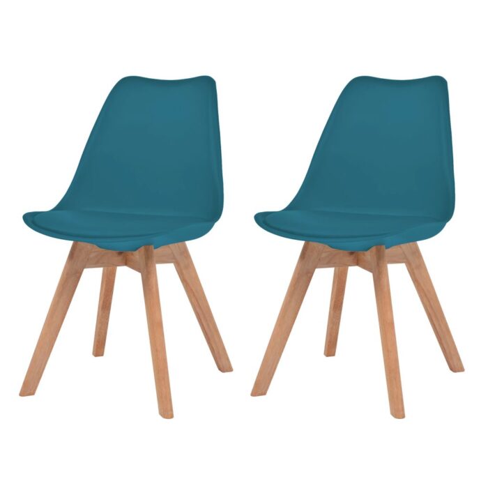 Chaises à manger lot de 2 Turquoise Plastique – Image 1