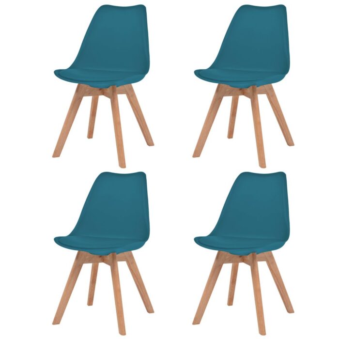 Chaises à manger lot de 4 Turquoise Plastique – Image 1