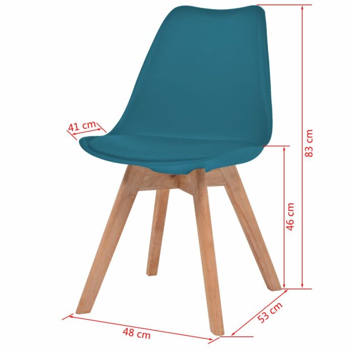 Chaises à manger lot de 4 Turquoise Plastique – Image 4